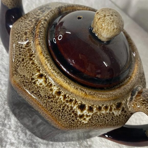 Vintage Brown Glaze Ceramic Teapot  Pottery Art - Picture 8 of 13